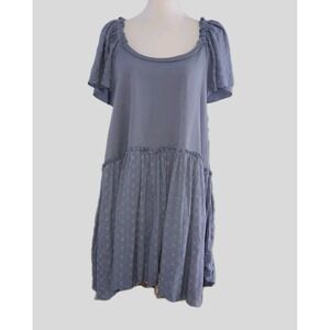 The Collection Texas Blue Eyelet Babydoll Dress – Flutter Sleeve – Boho Western